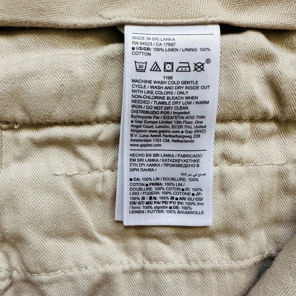 Coastal Banana Republic Linen Chino Shorts 38 Cream Summer Resort Preppy